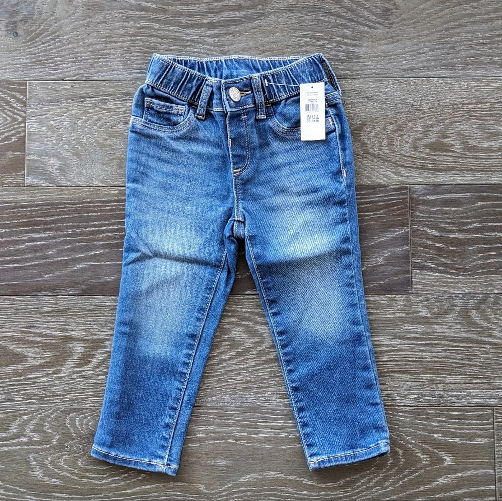 NWT Gap Toddler Girls Dark Wash Pull On Skinny Jeans Size 2